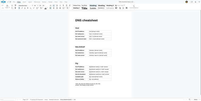 Screenshot of Nextcloud Office