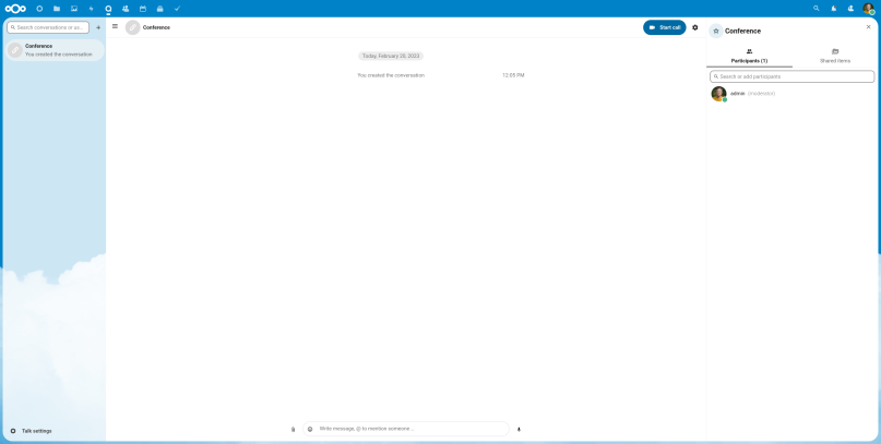 Screenshot of Nextcloud Talk