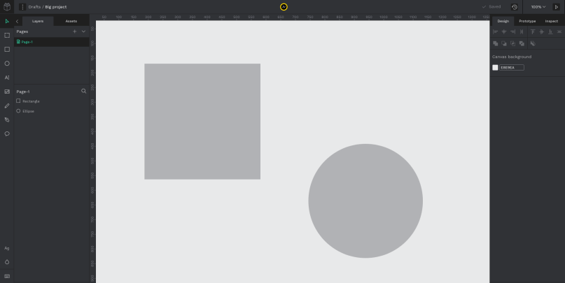 Workspace of Penpot