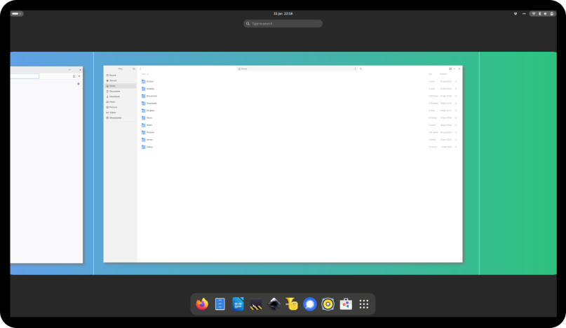 Activities overview - Files is opened