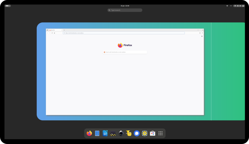 Activities overview - Firefox is opened