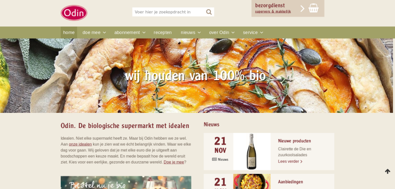Homepage of Odin.
