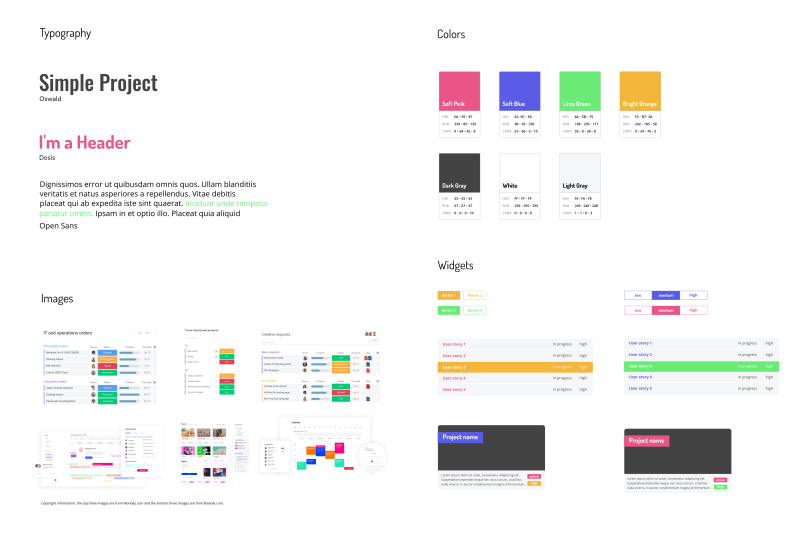 Final moodboard of Simple Project