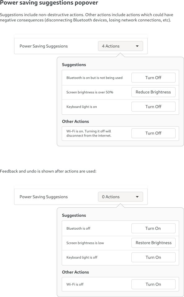 New design of the GNOME power settings by Allan Day - part 4