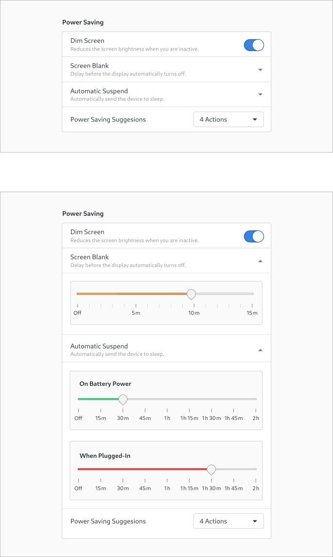 Design experiment for the Screen Blank & Automatic Suspend settings - part 2