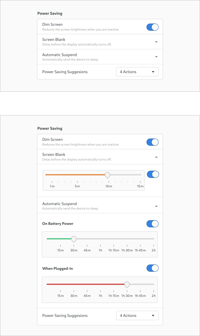 Design experiment for the Screen Blank & Automatic Suspend settings - part 3